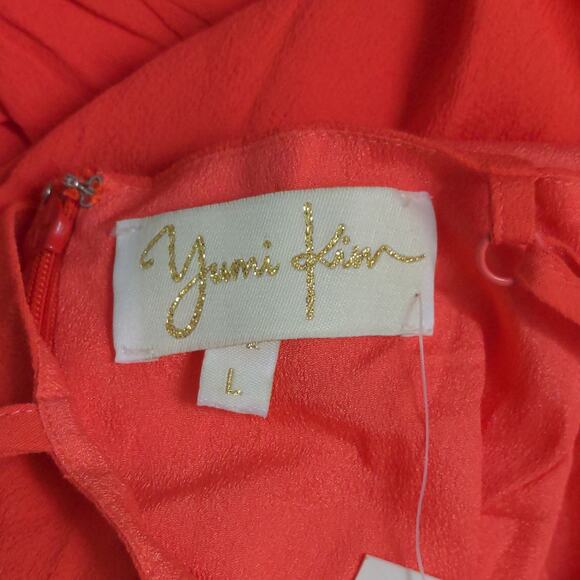 Yumi Kim Afternoon Tea Dress Gramercy Project Red Slit Adjustable Cross L New - Picture 9 of 14